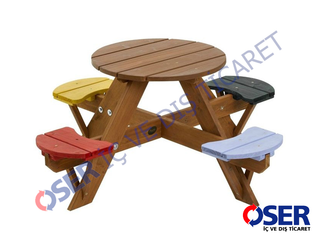 45 - 30835 - Ahşap Çocuk Piknik Masası